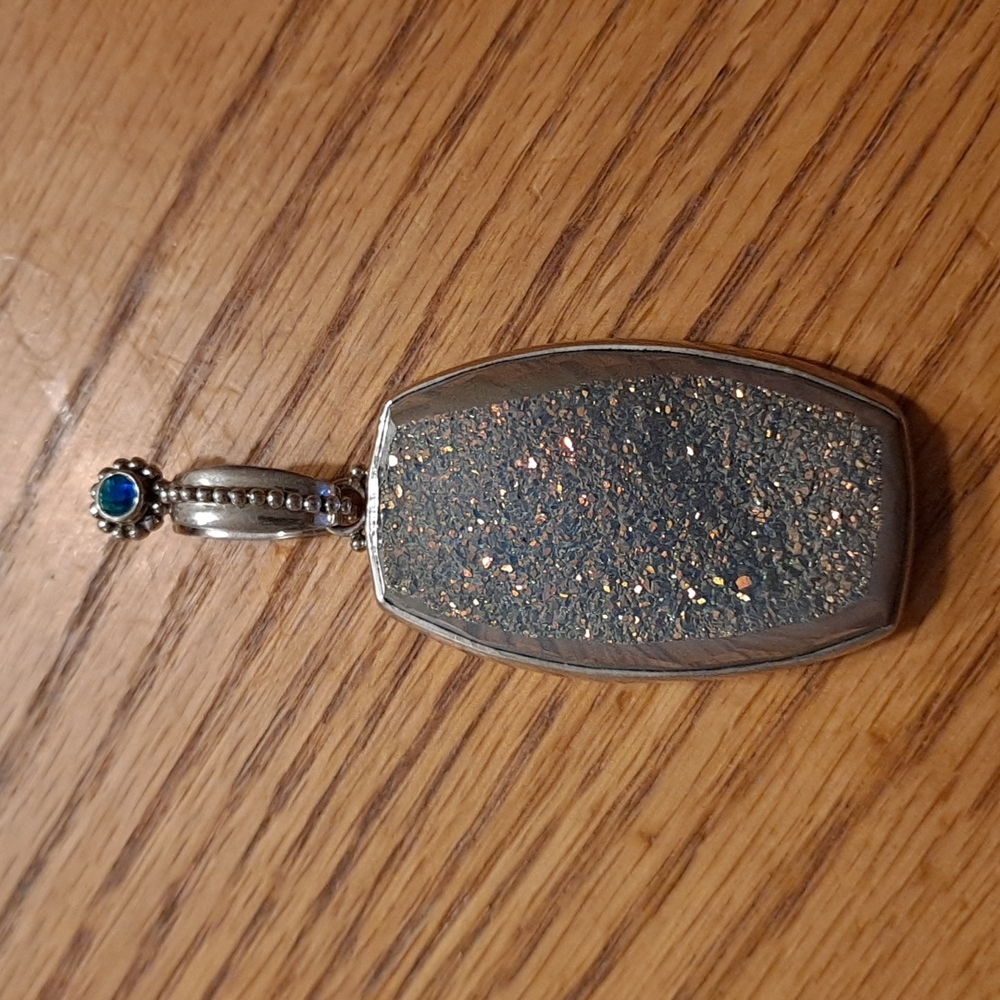 3" COLLEEN LOPEZ CL 35g MYSTIC QUARTZ DRUZY STERLING SILVER PENDANT ENHANCER